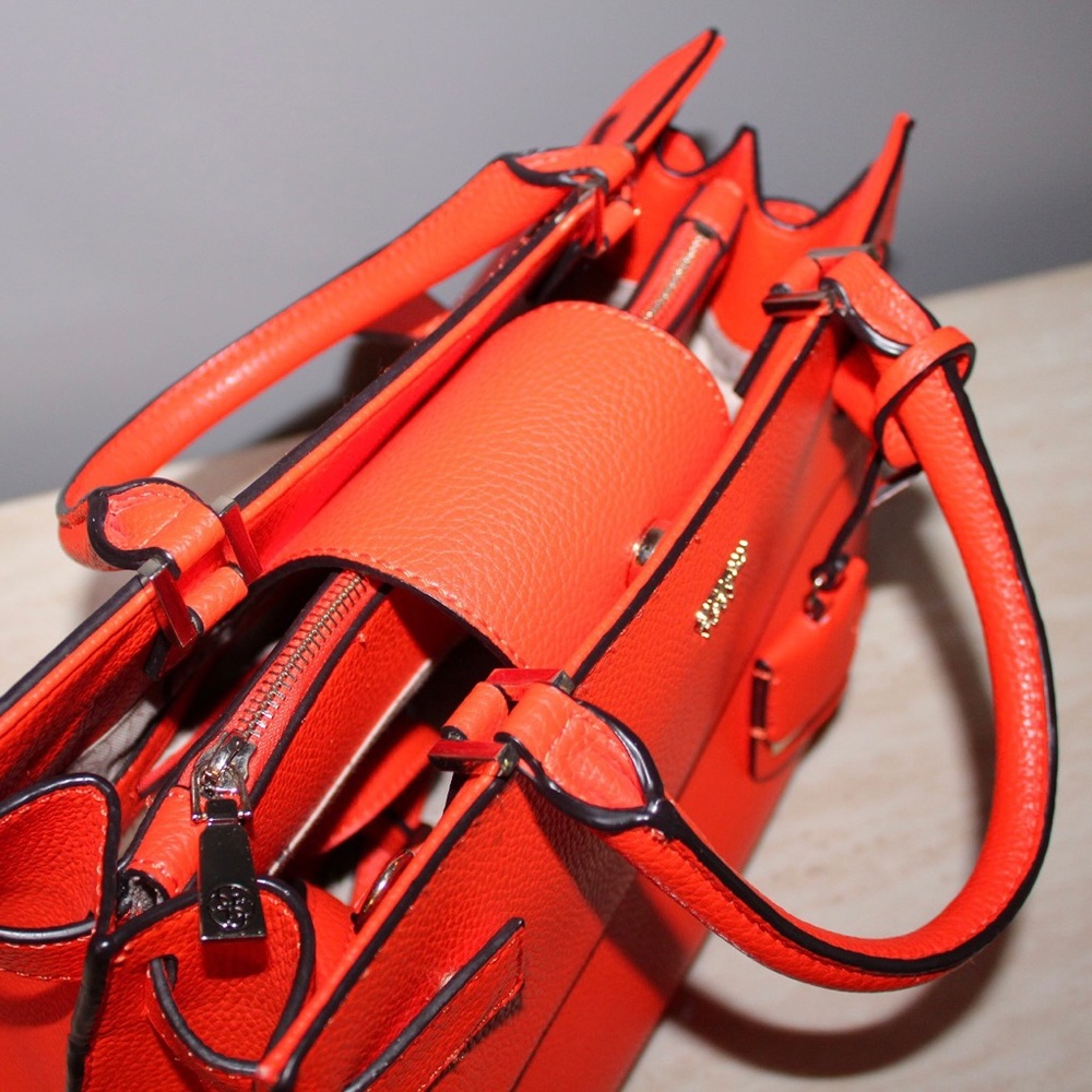 Guess Orange Cate Satchel Purse - Picture 9 of 15